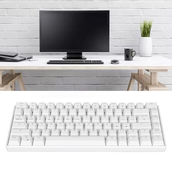 Mekanisk tastatur 82 taster RGB trådløs 2.4G BT3.0 Type C kablet tilkobling Ergonomisk 1800mAh batteri kablet tastatur Brown Switch