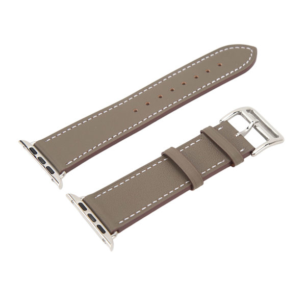 Smart Watch Band Watch Strap Läder Smart Watch Tillbehör för IOS Watch Series SE 8 7 6 5 4 3 2 1 42mm 44mm 45mm Grå