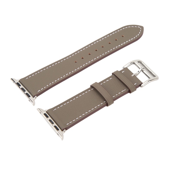 Smart Watch Rem til Watch Strap Læder Smart Watch Tilbehør til IOS Watch Series SE 8 7 6 5 4 3 2 1 42mm 44mm 45mm Grå