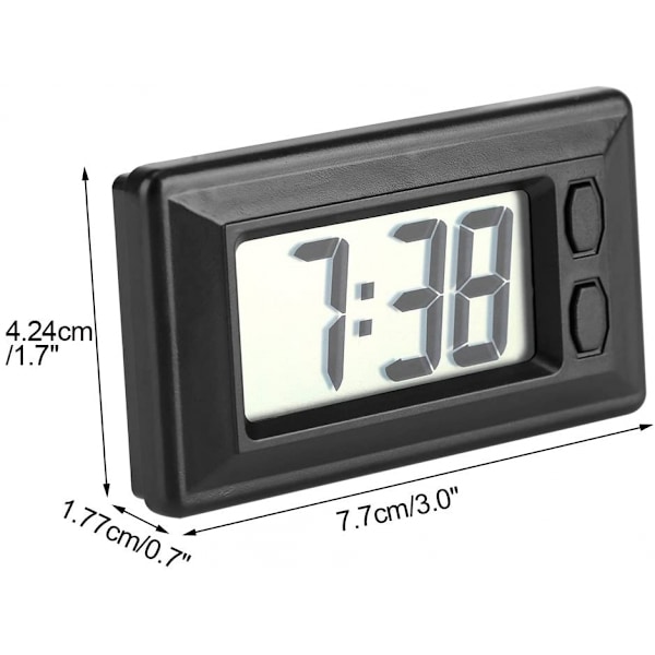 LCD Digital Klokker Bord Bil Dashbord Skrivebord Elektronisk Klokke Dato Tid Kalender Display
