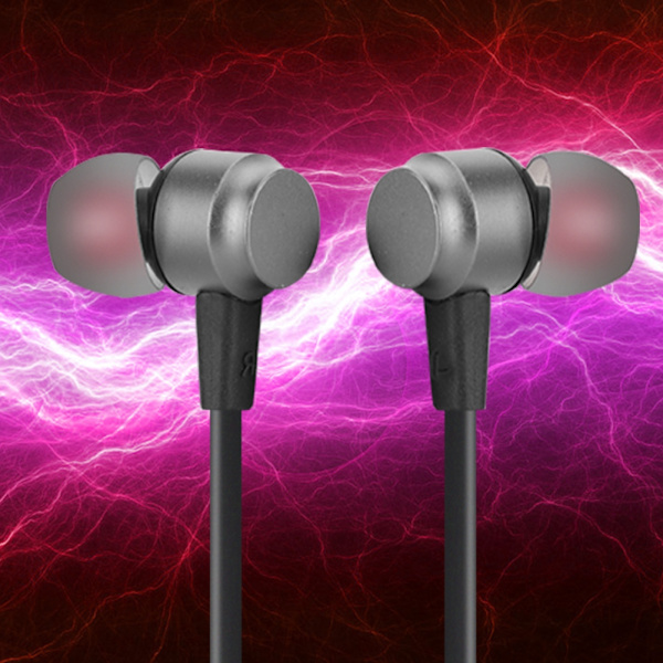 Nakkehengende magnetisk headset sport løpende BT headset øretelefon (grå)
