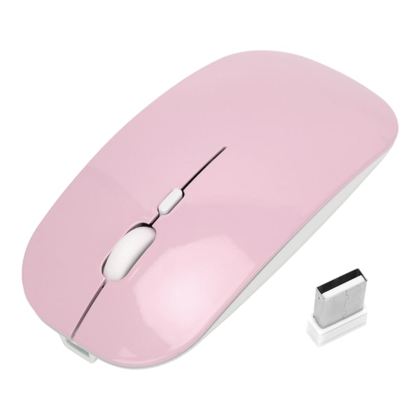 2.4G Wireless Mouse 2 Modes 1600 DPI Portable Optical Mouse with USB Nano Receiver for Office Home Laptop PC Phone Pink