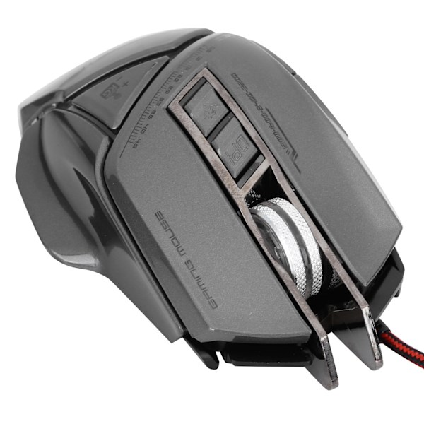 Gaming Mus Wired USB Optisk Mekanisk 7D Programmerbar 4 Farger Lys Datamus Sølv Grå
