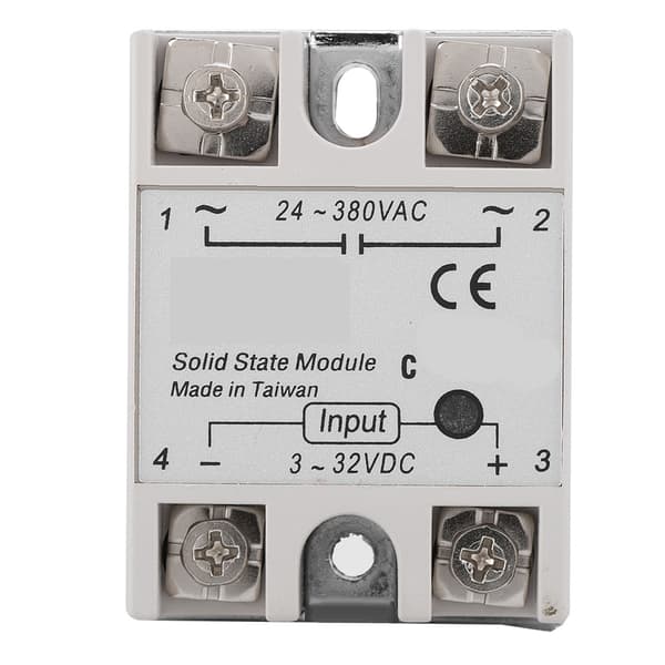 3D-skrivertilbehør Solid State Relay Enkeltfase 24V/40A SSR DC-kontroll AC-modul