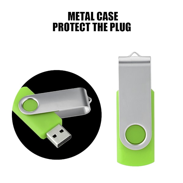 Pyöritettävä karkkivärinen USB 2.0 -muistilaite Peukalo Flash-asema U-levy (Vihreä 16G)