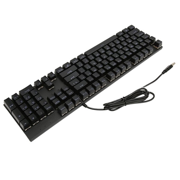 Mekanisk tangentbord i fullstorlek, 104 tangenter, USB-anslutet speltangentbord med numeriskt tangentbord, röd brytare för Windows, svart