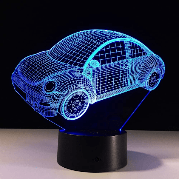 7 Farvede Visual Bil Model Lampe 3D Led Natlys Børnegaver Berøringskontakt USB Bordlampe Lampara Lampe Baby Søvnbelysning
