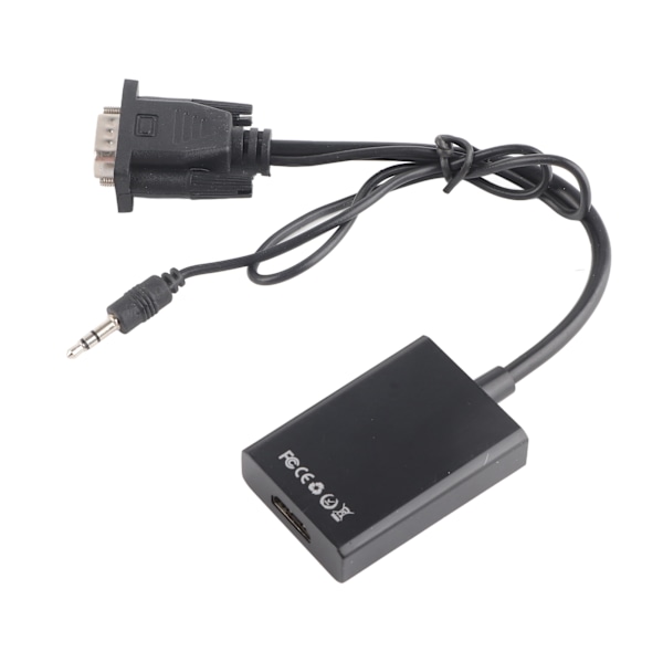 VGA till HD Multimedia Interface-omvandlare 1080p USB-strömförsörjning VGA-adapter med 3,5 mm ljudkabel för PC TV-skärm