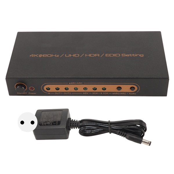 HD Multimedia Interface Lydextraktor 4K 60Hz HDR HD Multimedia Interface EARC ARC Lydextraktor Konverter 100‑240V EU-stik