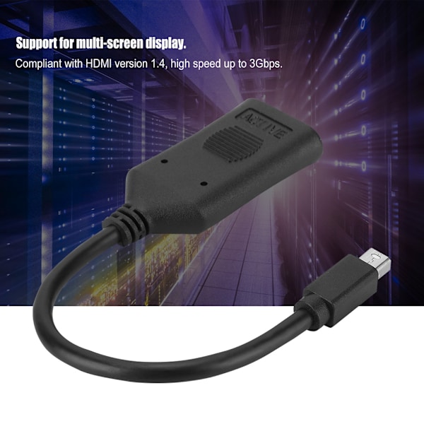 Cabledeconn 23cm Mini DP til HDMI Adapter Konverterkabel for DisplayPort 1.2