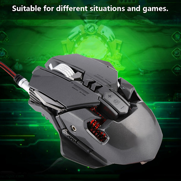 ZERODATE X300GY Mekanisk Gamingmus 250-4000 DPI Justerbar Gamermus för PC