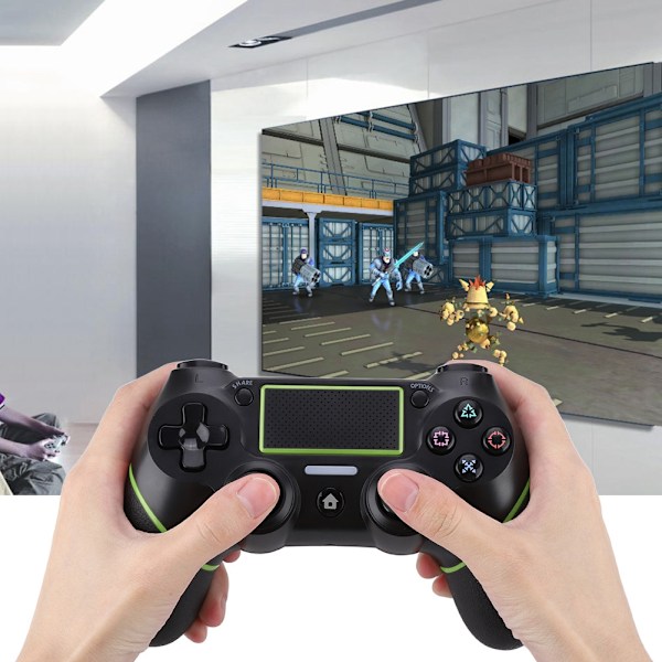 PS4-3 Langaton peliohjain Peliohjain Joy Con Kahva Joypad(Musta Vihreä)