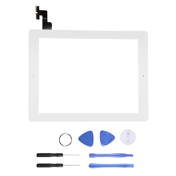 Skjermglassmontering Digitizer Reservedel Fix Sprekk for IPad2 A1395/A1396/A1397 Hvit