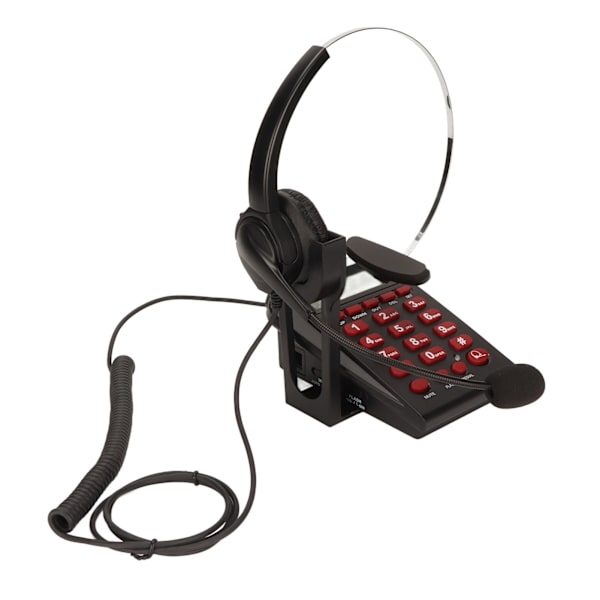 Brusreducerande sladdtelefon med headset, knappsats och samtals-ID för hem, callcenter och kontor
