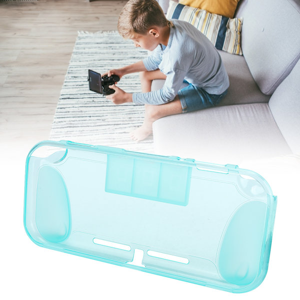 Mjukt TPU-skyddsfodral för spelkonsol med förvaringstillbehör för Switch Lite-värd med greppspår, grönt