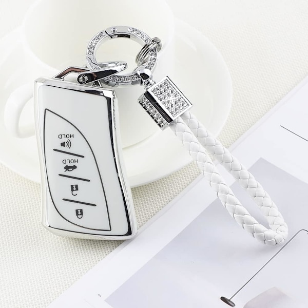 PIFOOG for Lexus nøkkelringdeksel Bling nøkkelring TPU bilnøkkelveske skallbeskytter Beskyttelse for Lexus GX ES NX LC RC LS UX tilbehør 4 knapper jentete