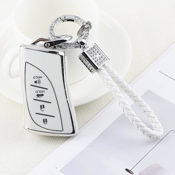 PIFOOG til Lexus nøgleetui cover Bling nøglering TPU bilnøgler etui skal beskyttelse til Lexus GX ES NX LC RC LS UX tilbehør 4 knapper Girly