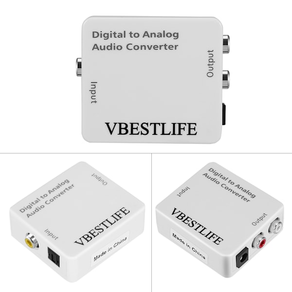 Optisk ljudkabel RCA-omvandlare Adapter RCA-kabel Optisk signal till analog ljudomvandlare