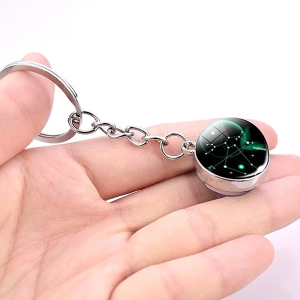 Zodiac 12 Constellation Glow In The Dark Kreativ Galaxy nøglering Sagittarius-1