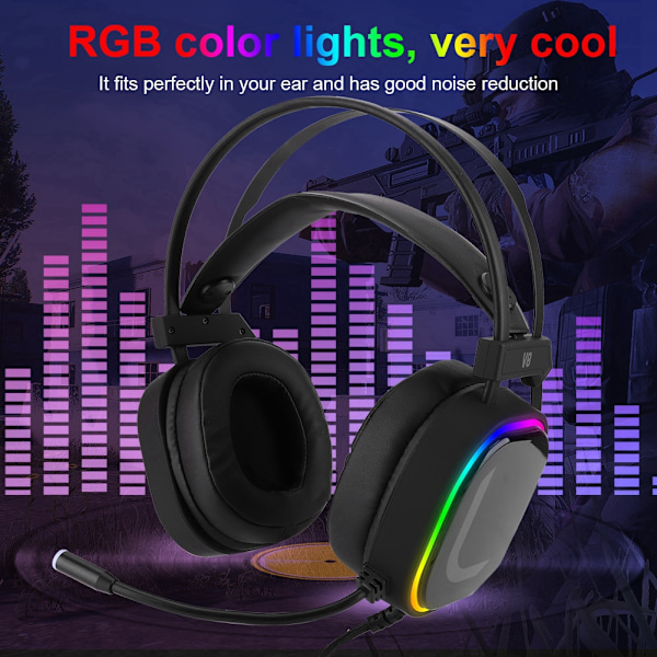 Korkea laatuinen 3D virtuaalinen Surround Sound VR-pelikuulokemikrofoni (USB+3.5)