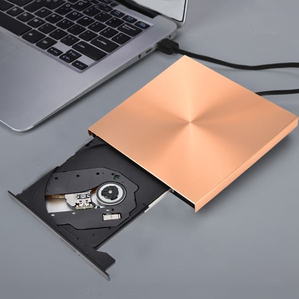 5 Gbps dataoverførsel ekstern DVD-brænder Pop-up USB 3.0 DVD-drev til Mac/Windows (guld)