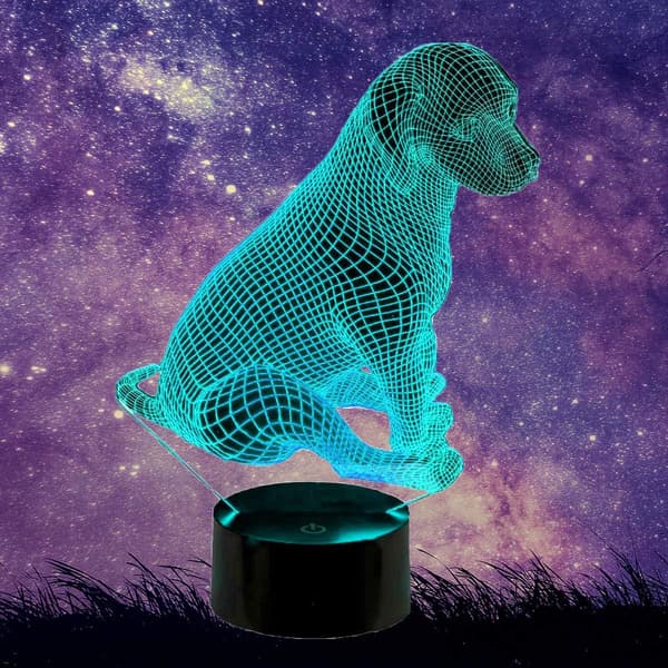 3D Dyr Illusions Nattlampe for Barn Soverom Jenter Gutter Hund