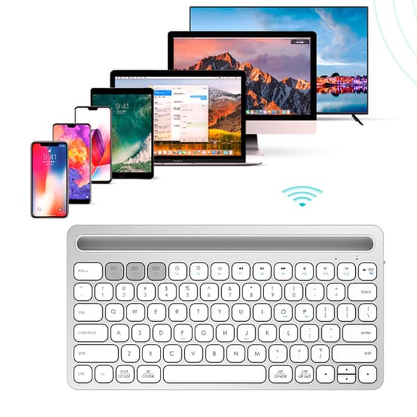 Ik8500 Multifunktionel bærbar Bluetooth-tastatur til computer, telefon og tablet (sølv)