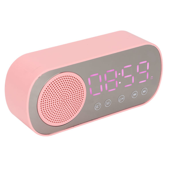 Herätyskello Bluetooth-kaiutin HIFI LED-peilinäyttö Mikro-USB-lataus FM-radio Digitaalinen kello lukemiseen matkustamiseen