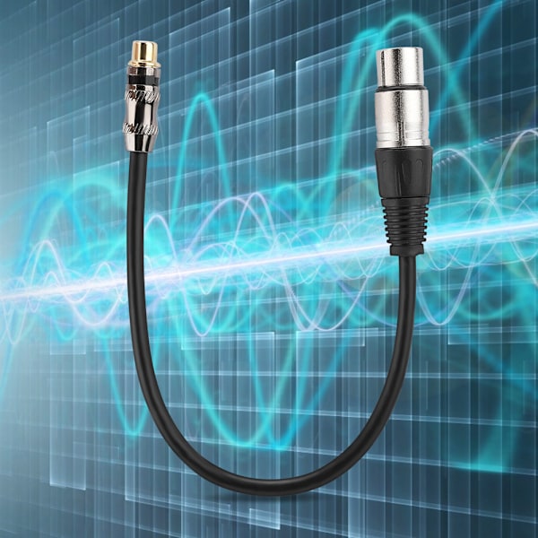 Gullbelagt RCA hunn til XLR hunn konverteradapter 30 cm lengde lydkoblingskabel
