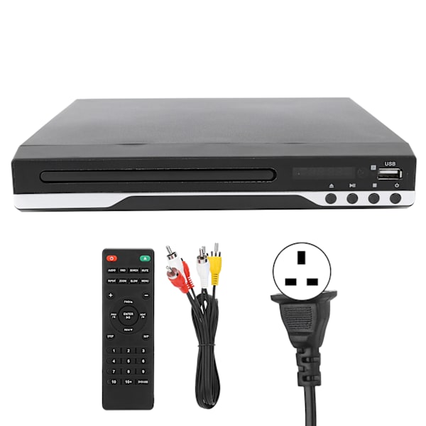 Kannettava DVD-soitin Video Disc Play -laite Kotiääni- ja videokalusto Musta 100‑240VUK