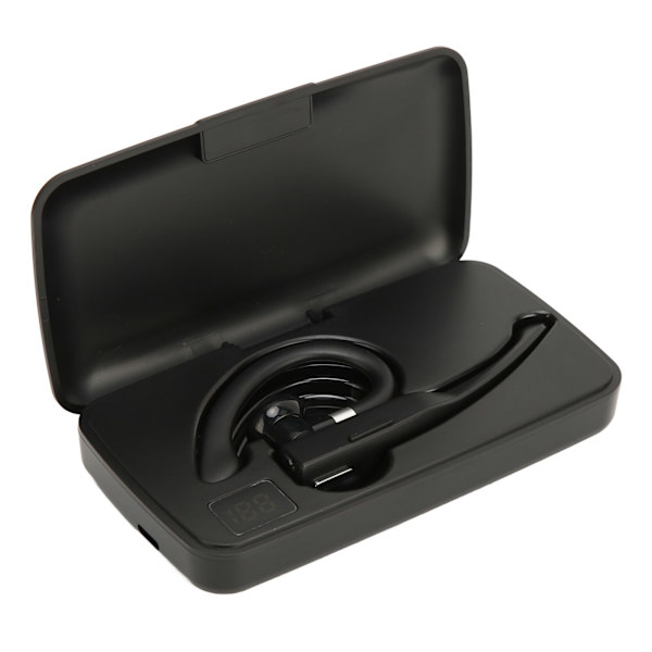 Trådlöst Bluetooth-headset Handsfree Inbyggd mikrofon Enstaka öra Bluetooth-headset med laddningsfodral för körning Affärer