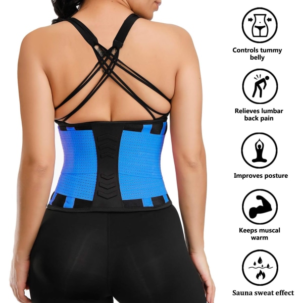 Midjetrenerbelte for kvinner - Midjetrener - Slankende kroppsslipende belte - Sportsbelte (UP Graded) Z1-blue S