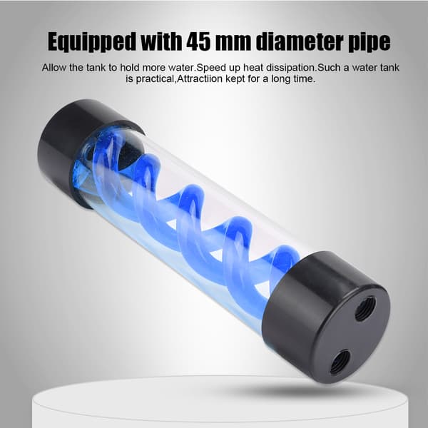 Vannbeholder 200MM med G1/4 gjenger for PC Desktop Computer Cooler Tilbehør Blå