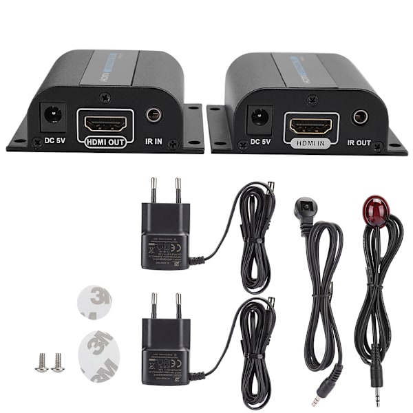 LKV372AE HD-förlängare 60M Enkel nätkabel förstärkare till RJ45 Infraröd bredband PostBack Spänningsförsörjning