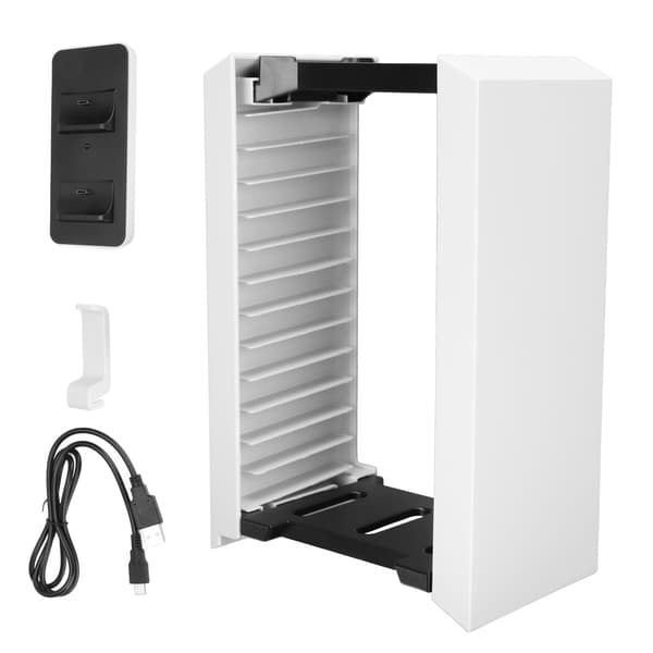 DOBE TP5‑1545 Spilkonsoll Vertikal Stativ Tilbehør Sæt med Spil Rack Opbevaring Controller Opladningsstation til PS5