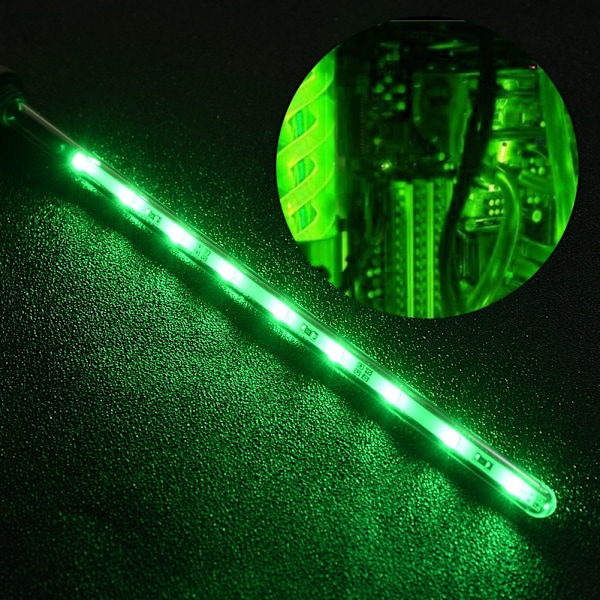 22cm DIY Computer Vandkøling Tank Lys Virus Reservoir LED Lampe Belysning(Grøn)