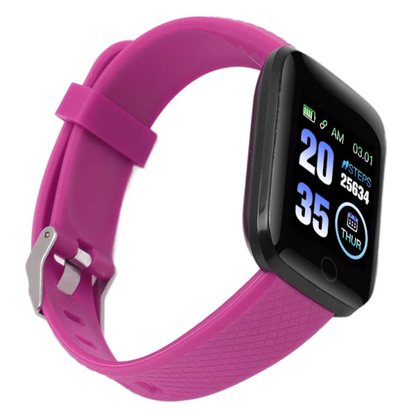 116 Plus Smart Watch 1,3 tommer TFT-farveskærm IP67 Vandtæt Sports Smart Watch med Bluetooth Beskedpåmindelse Lilla