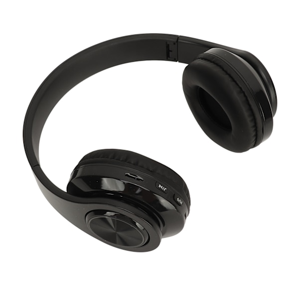 Bluetooth-hodetelefoner Multifunksjonelle HiFi Stereo RGB Fargegradient Lys Plug in Kort Foldbar Trådløst Headset Svart