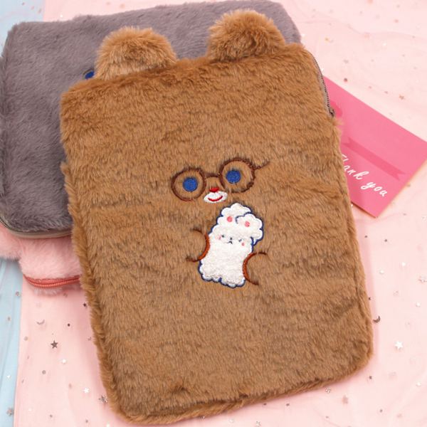 Pehmeä tablettilaukku tytöille, söpö kuvio, moninkertainen suojaus, kevyt tablettiholsterikotelo, tabletin kantolaukku, kahvi