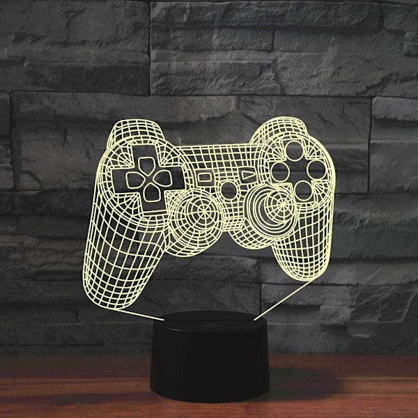 3D Spillhåndtak Fjernkontroll 16 Farger Nattelysbilder Illusionsakryl LED Bordlampe Nattlampe