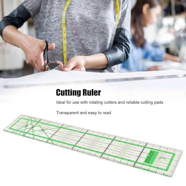 2 stk Quilting Lineal Akryl Multifunksjonell Stoff Quilting Lineal Stoffskjærings Lineal for Hjem DIY Sying