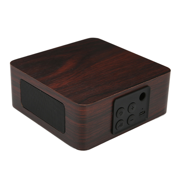 Q1A Trådlös Bluetooth-högtalare Subwoofer Stabil Bärbar USB-skrivbord Retrohögtalare för hemValnöt