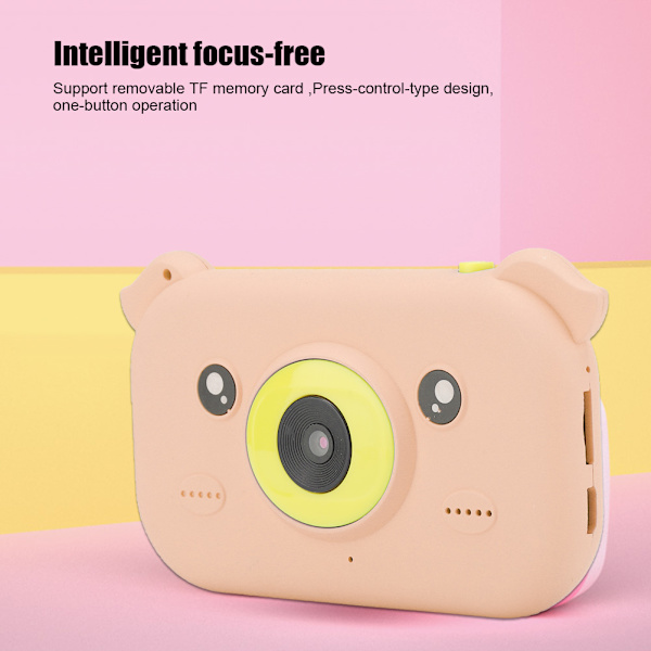 Lasten kannettava minidigitaalikamera 680mAh Tukee TF-korttia jopa 128G Sian kuvio Vaaleanpunainen