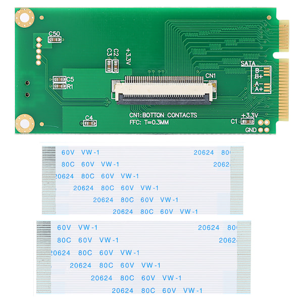PCI E til CE-adapterkort PCI E til ZIF-overførselskort med 2 stk. fleksible fladkabler