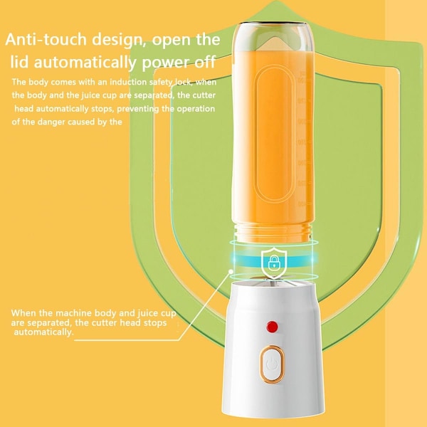 Bærbar Blender - 10 Rustfrie Stålblader - Bærbar Blender For Smoothies - Frukt & Grønnsaksjuice - Ideell for Reise, Sport og Kjøkken