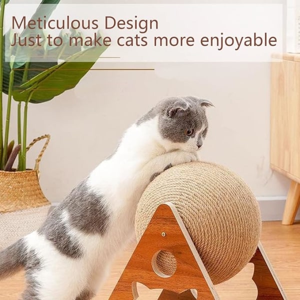 Trækatte-skrabebold-legetøj Kat-skrabe-legetøj Naturlig Sisal-kat-skrabebold Kattehjul-motionist til indendørs katte og killinger