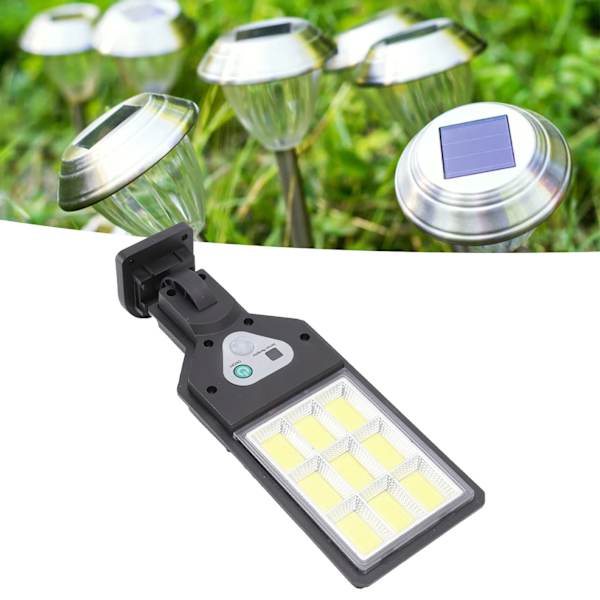 LED solcellegadelamper 9COB kropssensor IP65 vandtæt udendørs gadelampe til gårdhave sti have