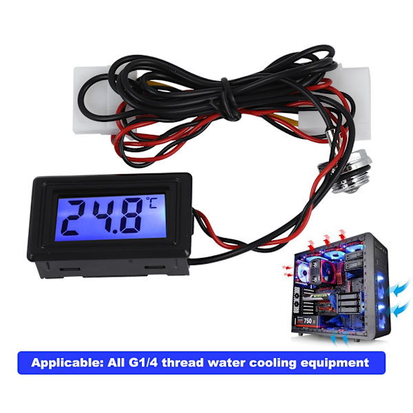PC vattenkylningssystem digital display termometer temperaturmätare