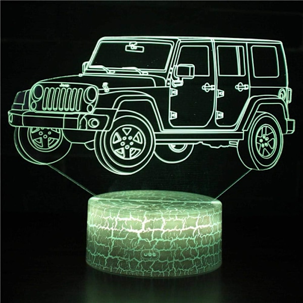 Kuorma-auton muotoinen 3D-kiilto-muistiinpanojen akun virtalähde 16 väriä USB-lataus LED-koriste vauvan makuuhuoneen pöydän yövalon lämmin tunnelmavalo lasten lahja lelu