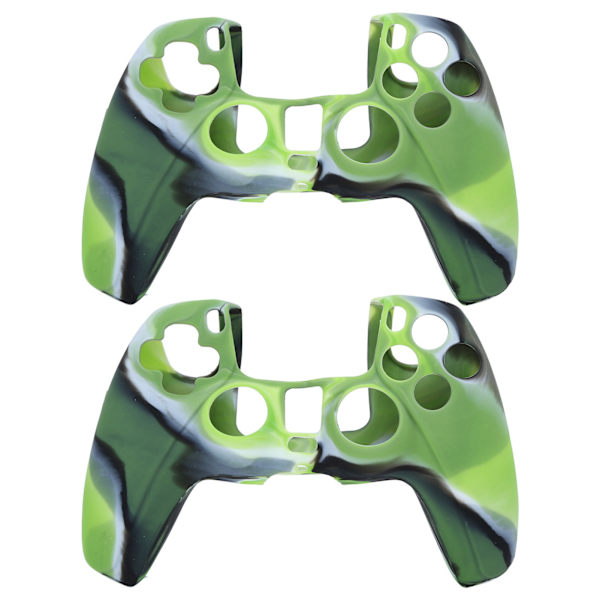 2 st spelkontrollskydd kamouflage silikonfodral hud för PS5 spelkontroll Camo Green
